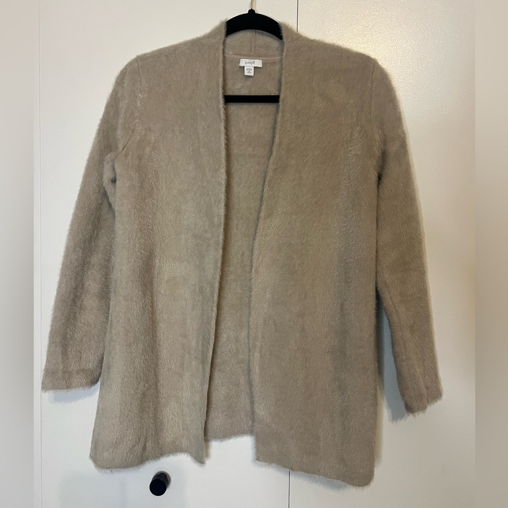 Cozy Beige Open-Front Sweater